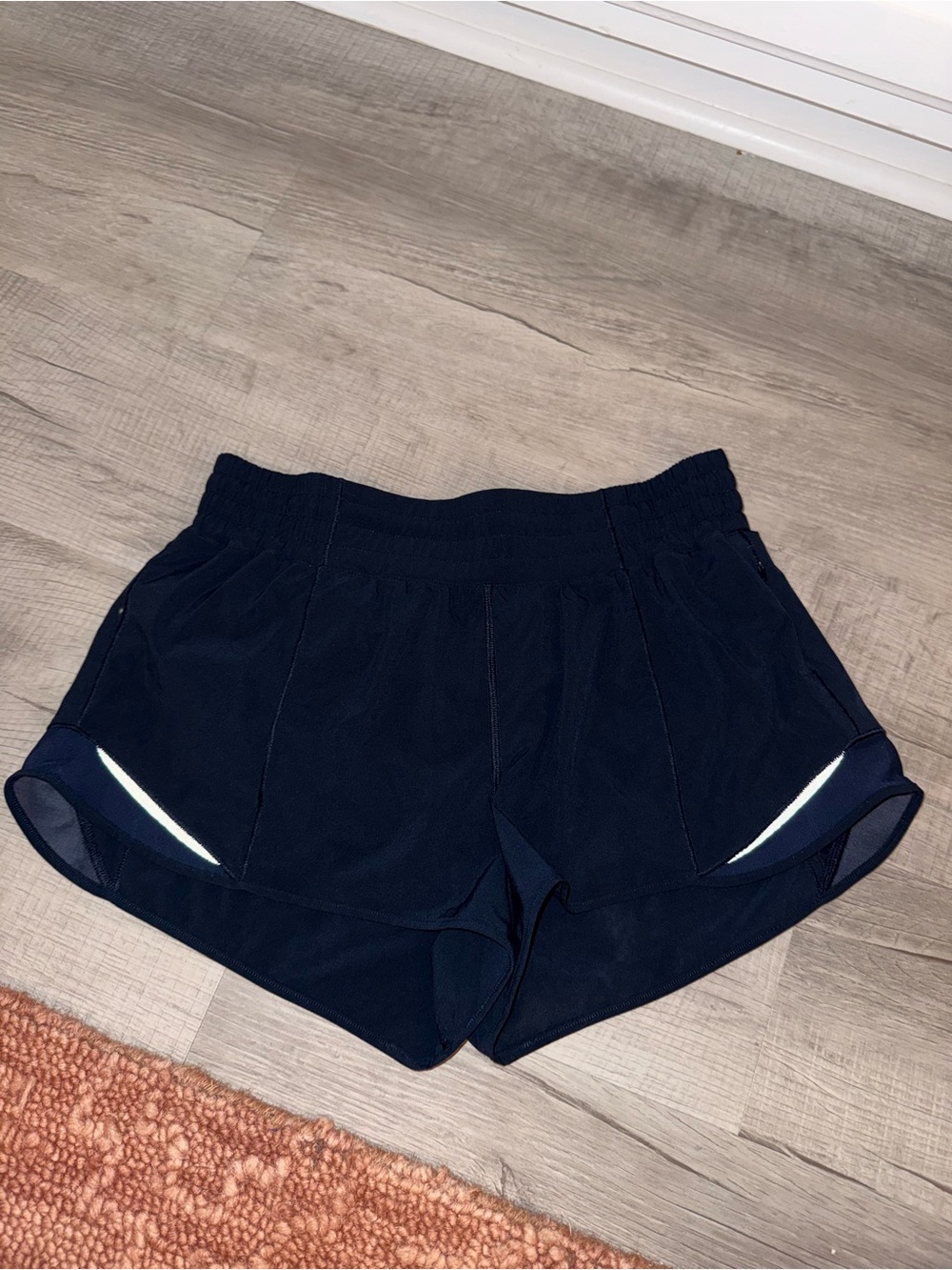 lululemon athletica Navy Women's Athletic Shorts with Reflective Trim